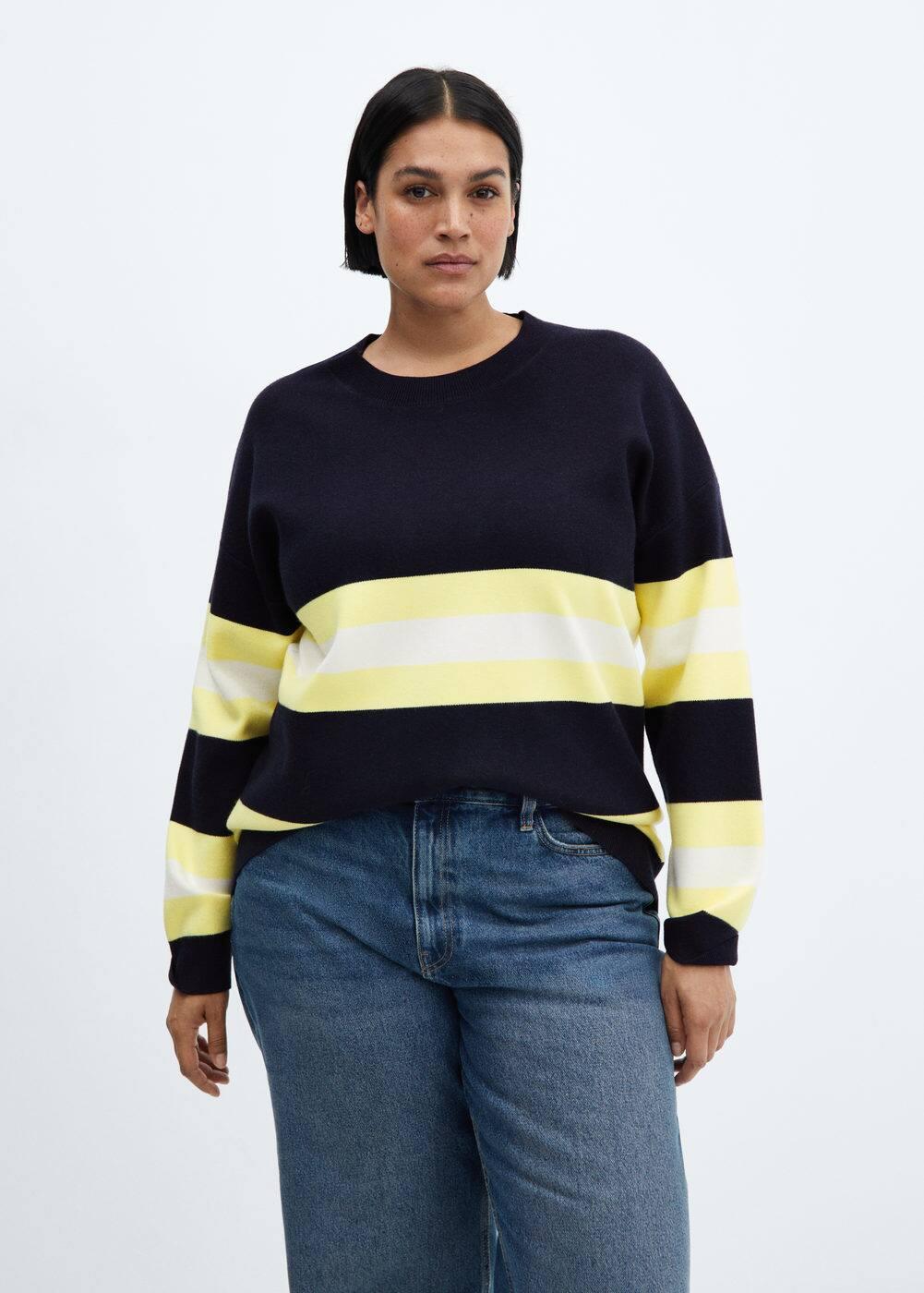 Mango half stripe oversized sweater Product Image
