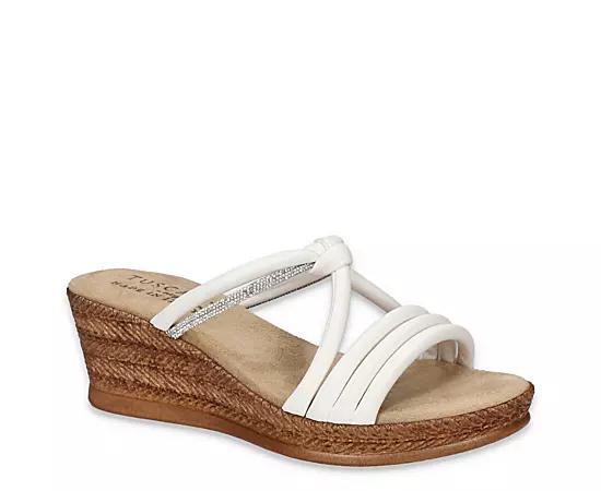 Easy Street Elvera Tuscany Women's Wedge Sandals, Size: 7.5, Silver Product Image