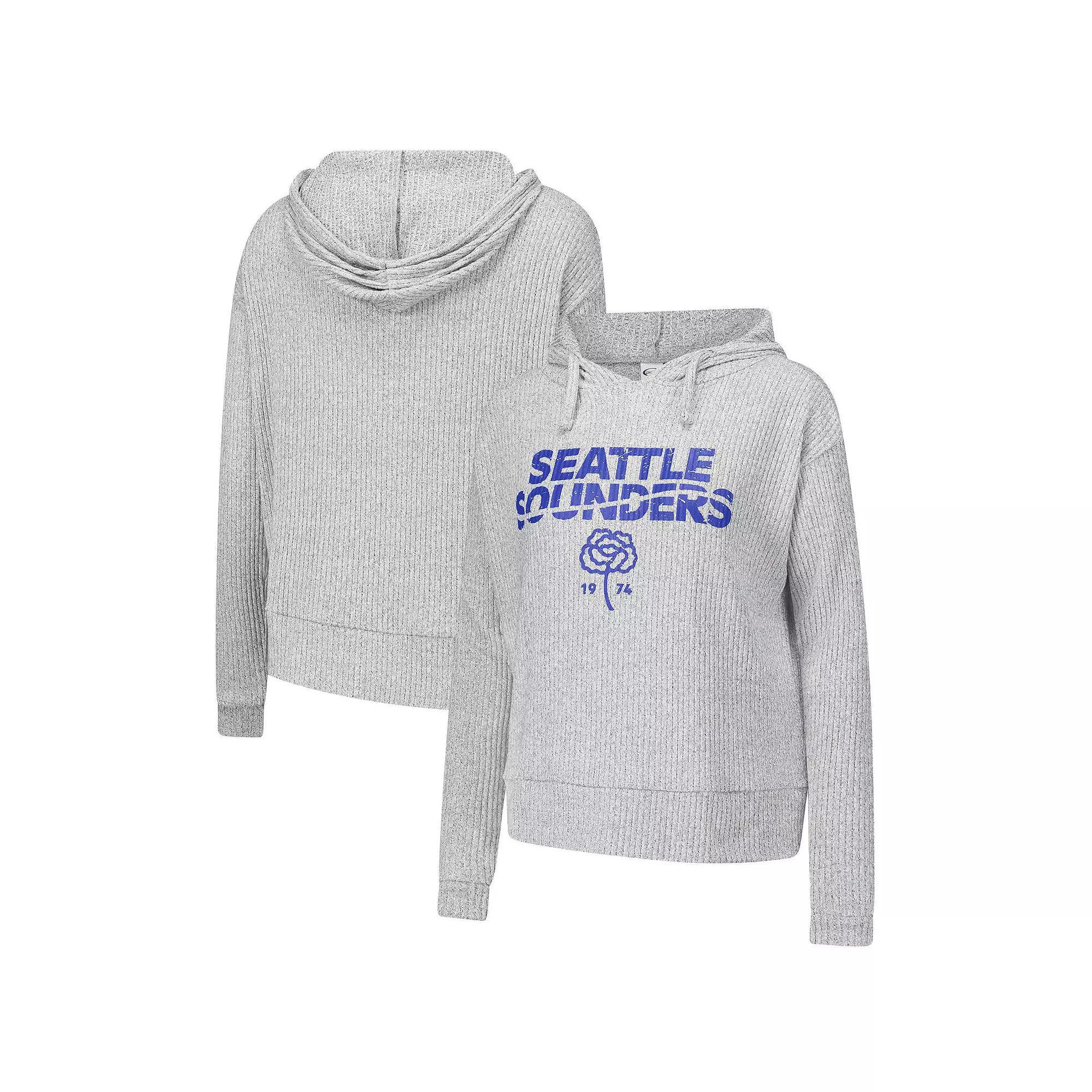 Women's Concepts Sport Gray Seattle Sounders FC Juniper Long Sleeve Hoodie T-Shirt, Size: XL, Grey Product Image