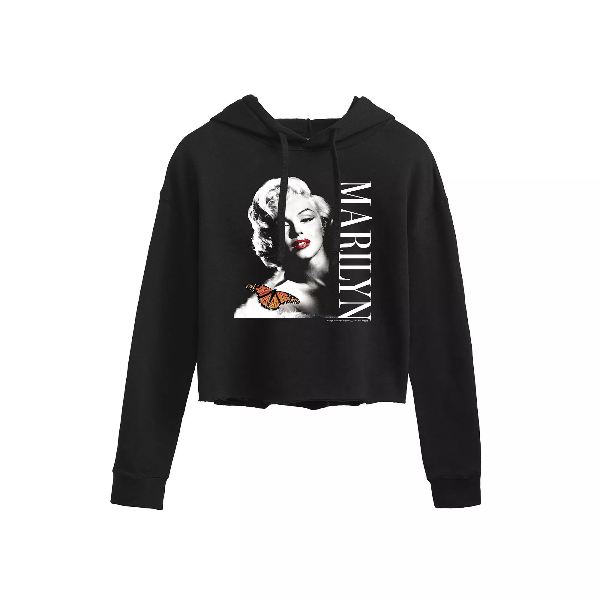 Juniors Marilyn Monroe Cropped Hoodie, Girls Product Image