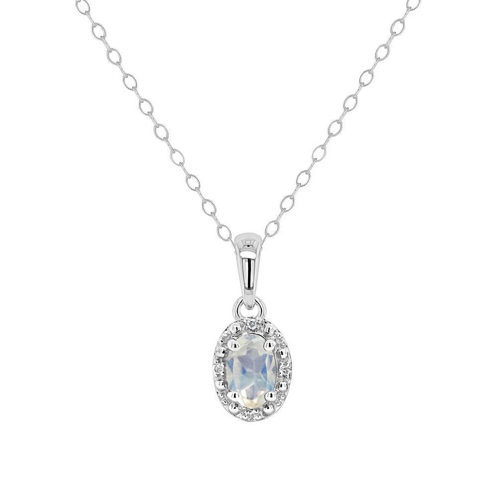 Celebration Gems Sterling Silver Gemstone & Diamond Accent Pendant Necklace, Womens Purple Product Image