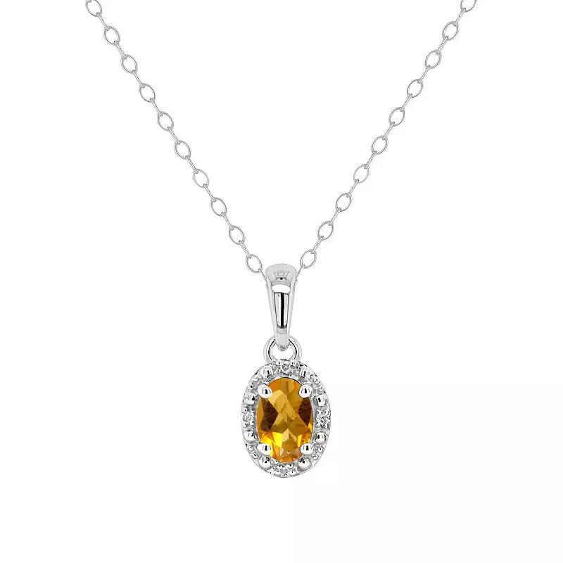 Celebration Gems Sterling Silver Gemstone & Diamond Accent Pendant Necklace, Womens Purple Product Image