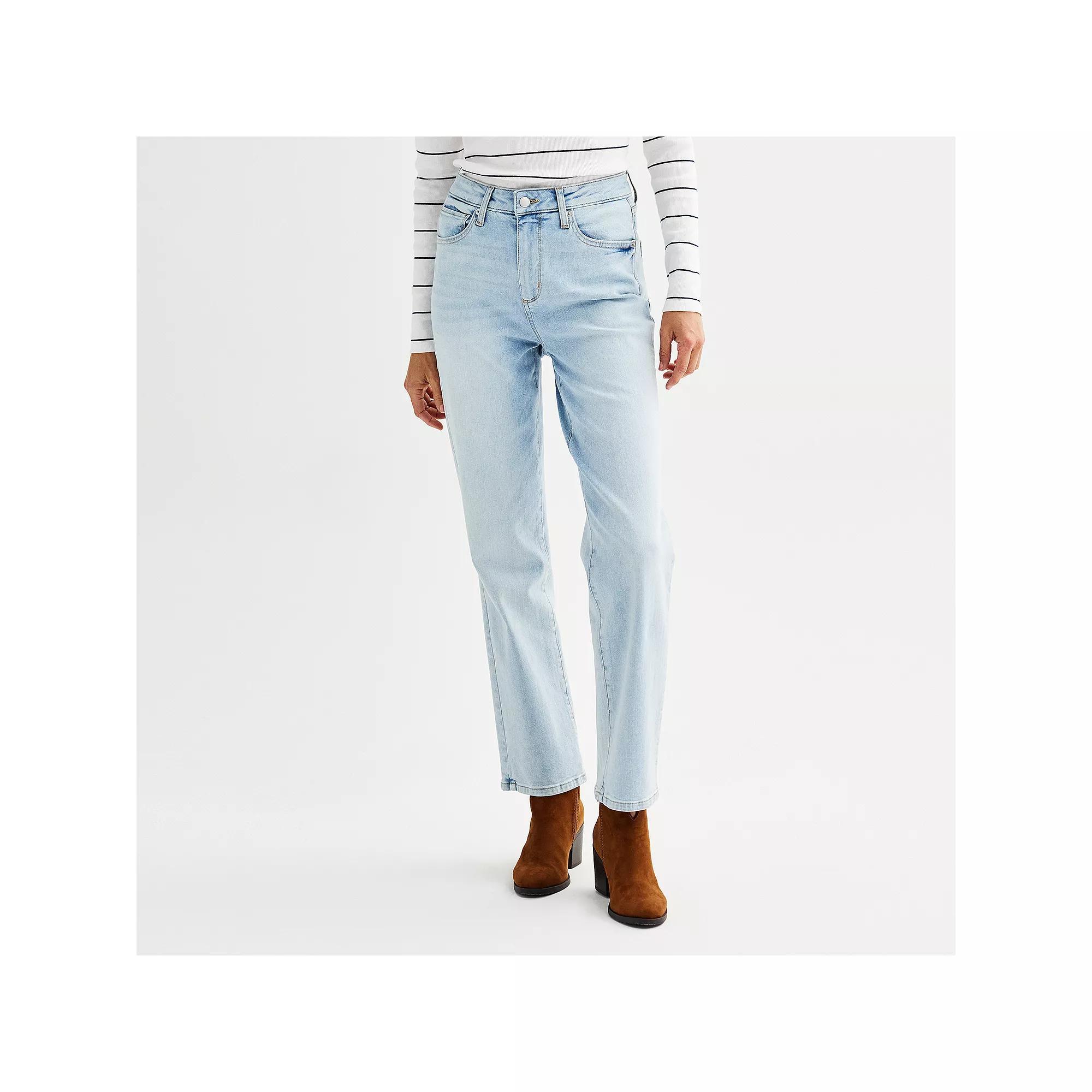 Women's Sonoma Goods For Life® High Rise Straight Jeans, Size: 18 Regular, Light Blue Product Image