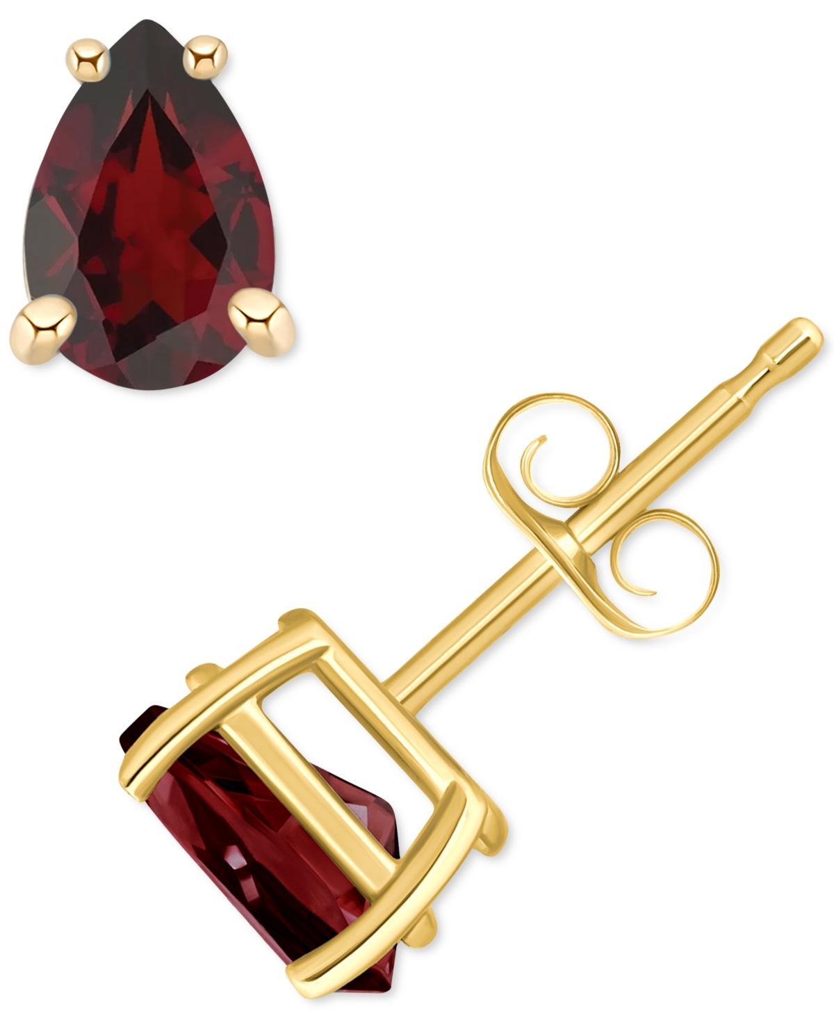 Celebration Gems 14k White Gold Pear Shape Gemstone Stud Earrings, Womens, Red Product Image