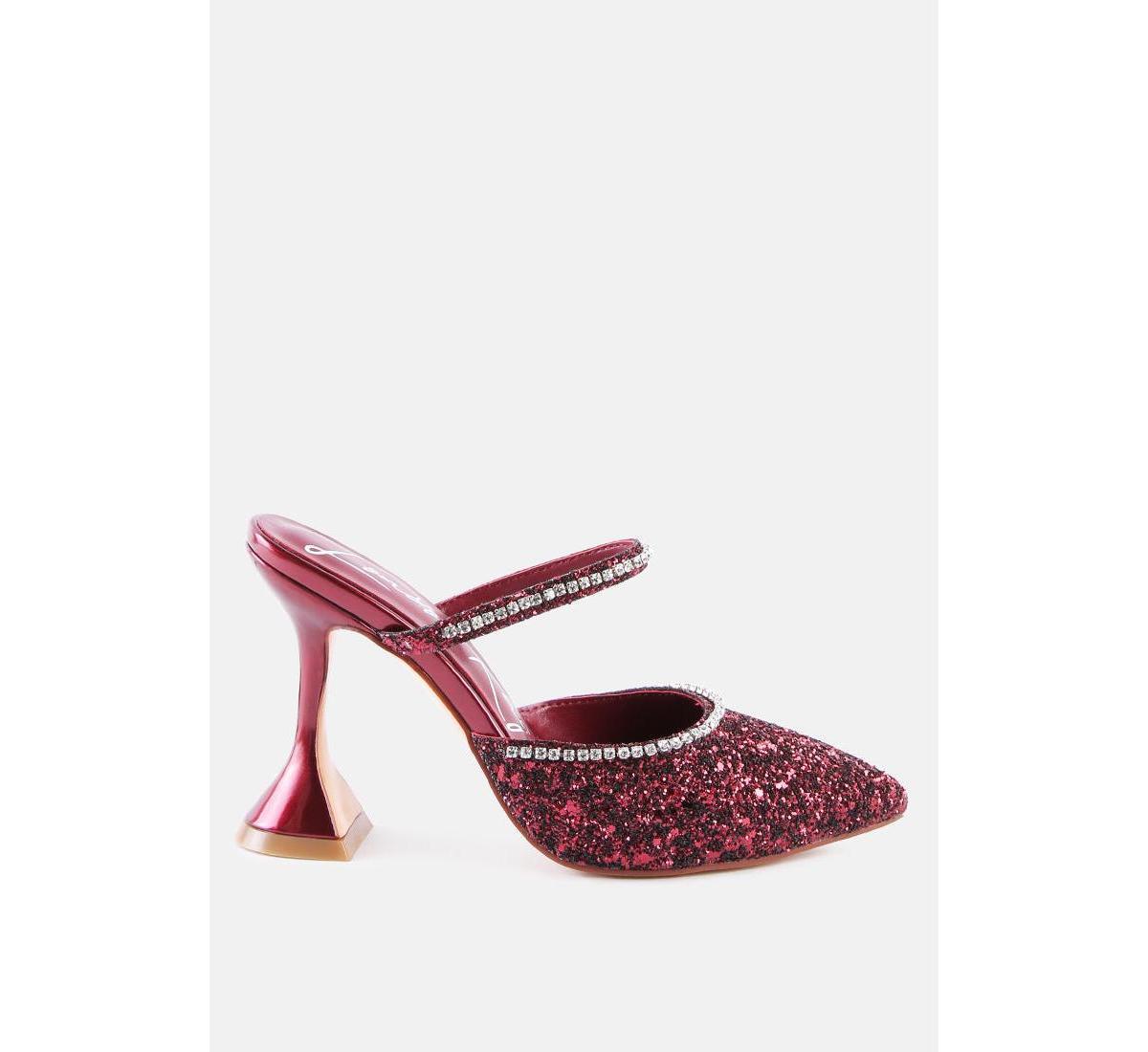 London Rag Iris Glitter Spool Women's Heel Sandals, Size: 6, Silver Product Image