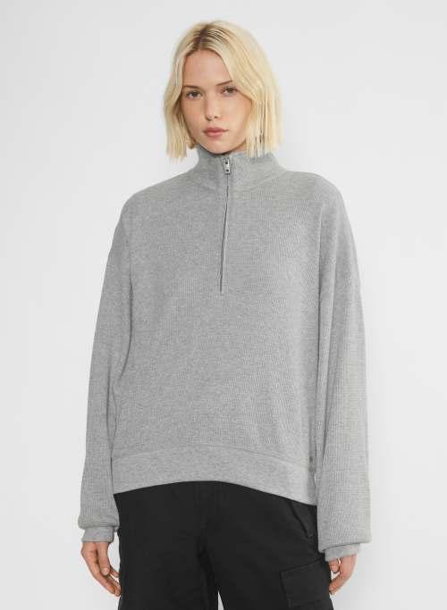 waffle 1/4 zip sweater Product Image