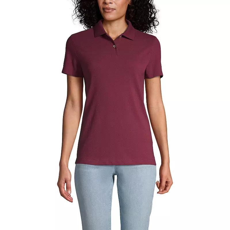Women's Lands' End Short Sleeve Basic Mesh Polo Shirt, Size: XL, Vibrant Green Product Image