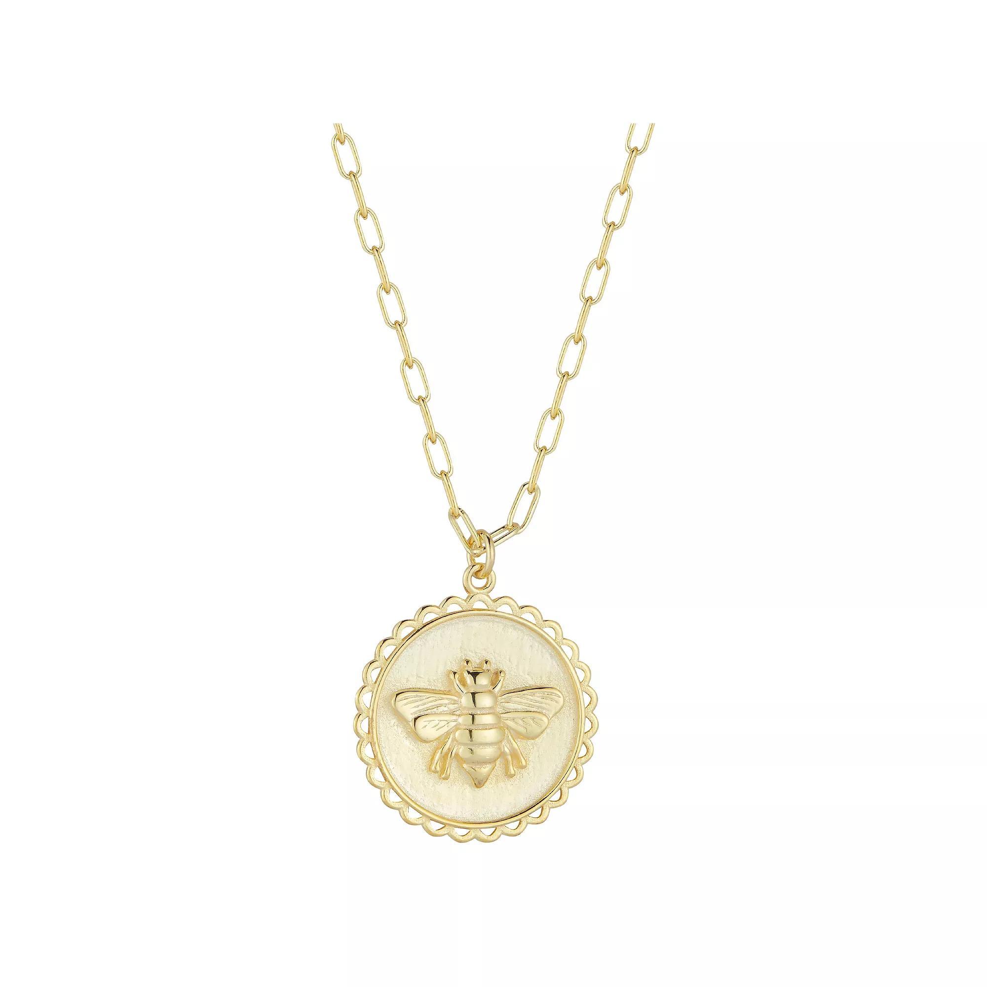 Sunkissed Sterling Bee Pendant Necklace, Women's, Size: 18", Gold Tone Product Image