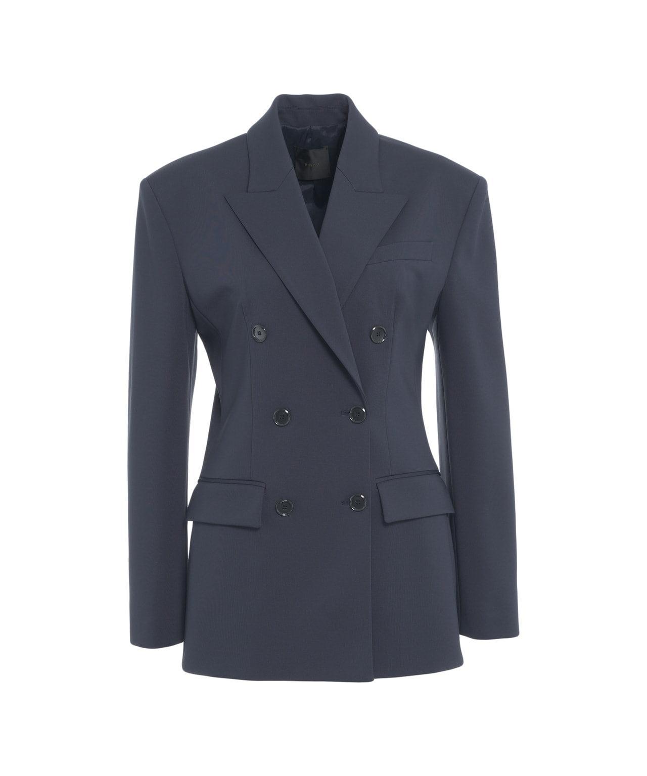Double-breasted blazer in scuba Product Image