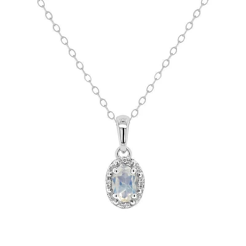 Celebration Gems Sterling Silver Gemstone & Diamond Accent Pendant Necklace, Womens Purple Product Image