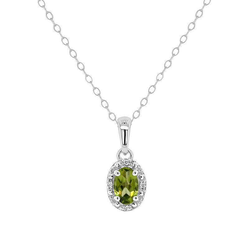Celebration Gems Sterling Silver Gemstone & Diamond Accent Pendant Necklace, Womens Purple Product Image