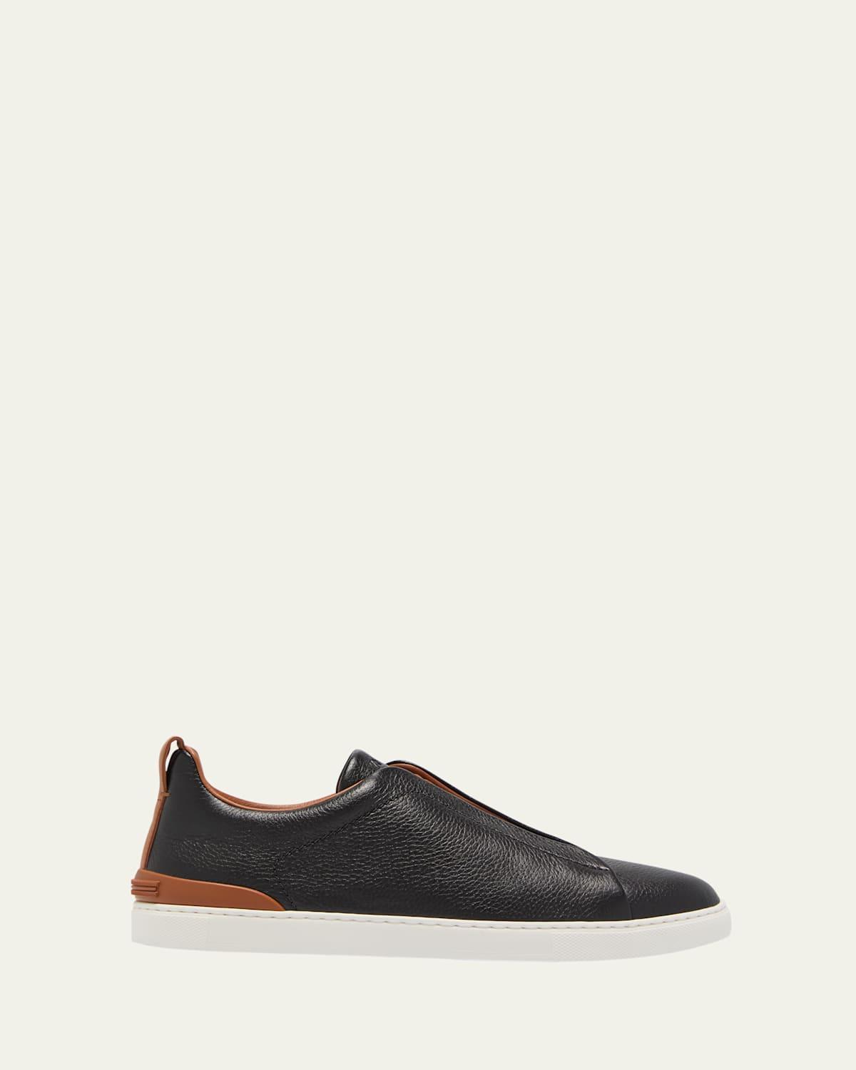 Mens Triple Stitch Deerskin Leather Sneakers Product Image