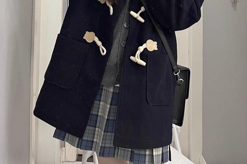 Plain Hooded Duffle Jacket Product Image