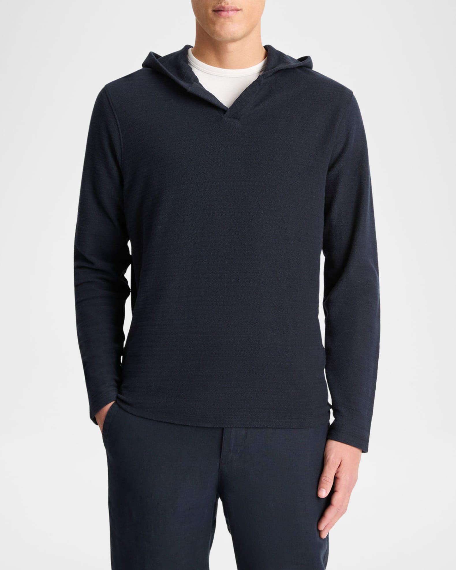 Mens Solid Cotton Hoodie Product Image
