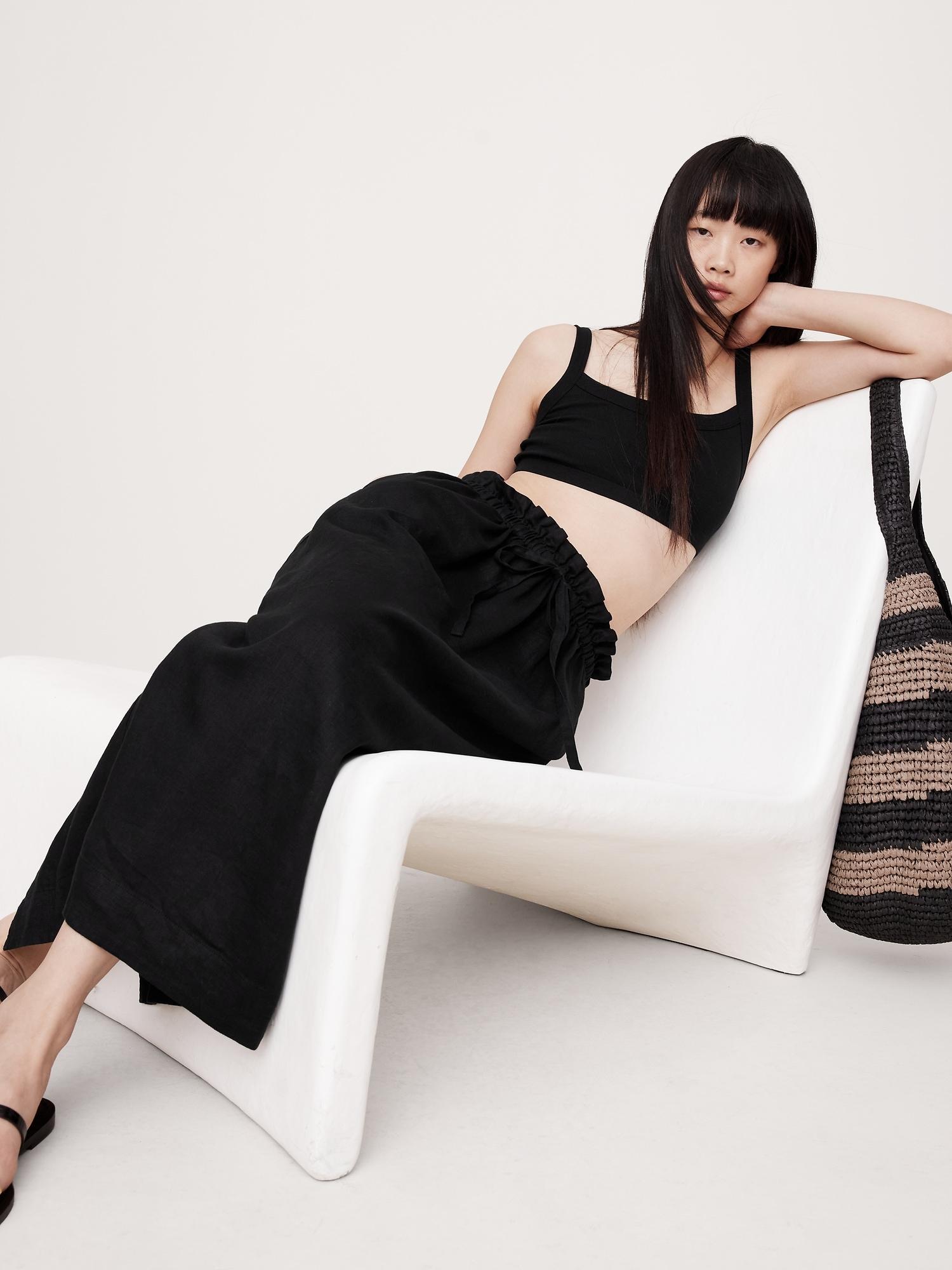 Linen Midi Skirt Product Image