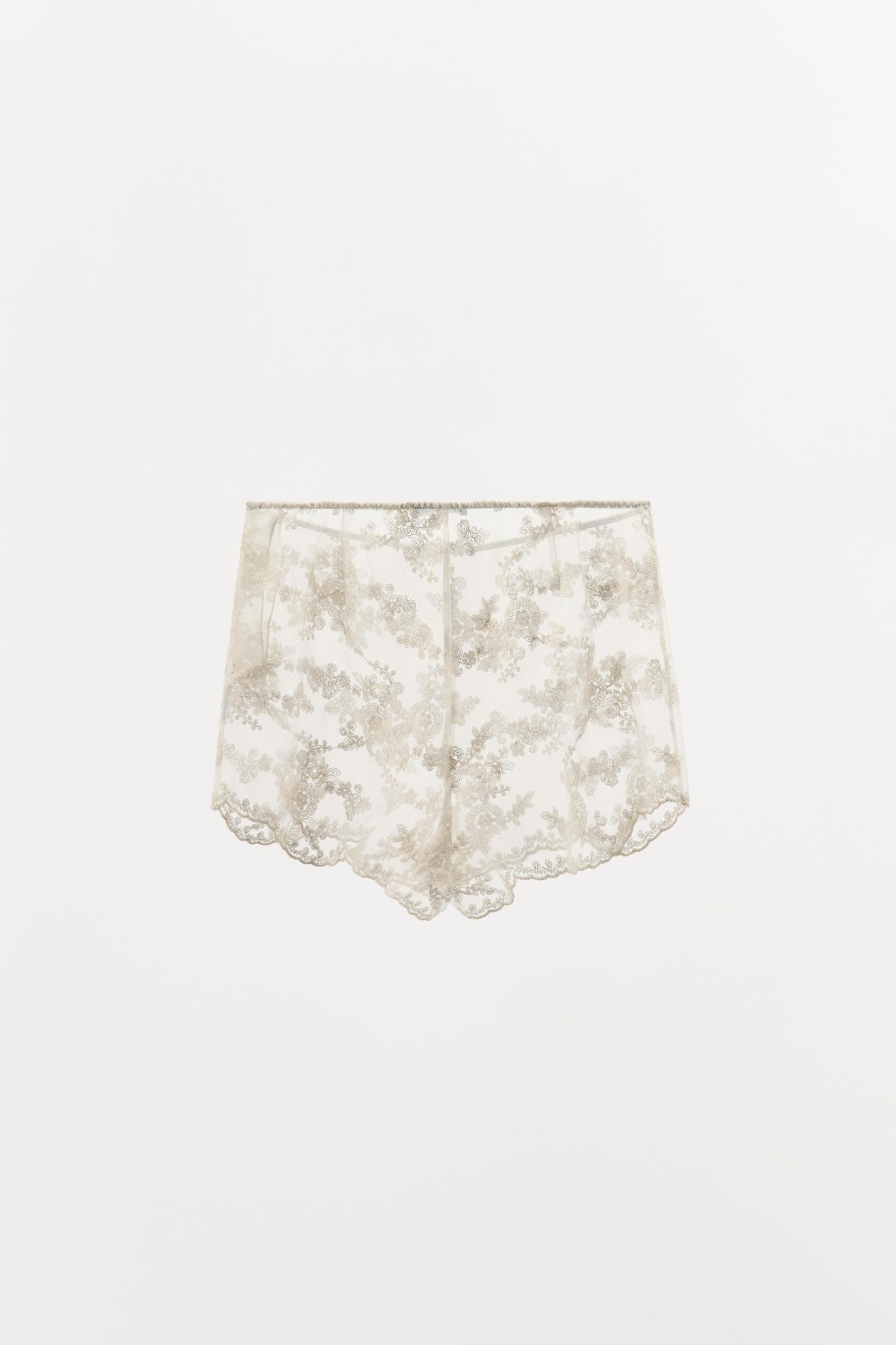 EMBROIDERED ORGANZA SHORTS Product Image