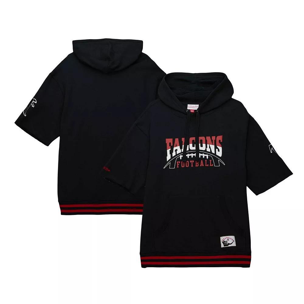 Men's Mitchell & Ness Black Atlanta Falcons Pre-Game Short Sleeve Pullover Hoodie, Size: XL Product Image