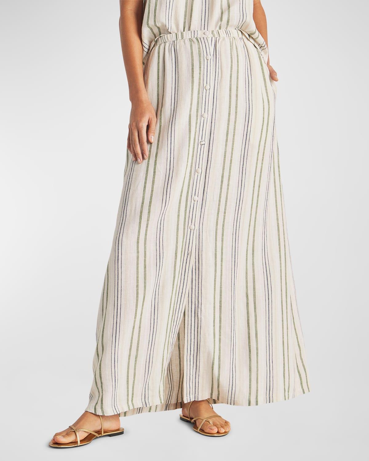 Womens Demi Striped Linen-Blend Maxi Skirt Product Image