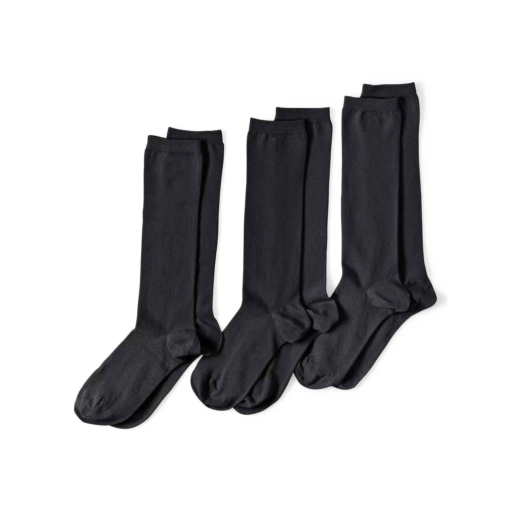 Women's Lands' End Seamless Toe Solid Trouser Socks 3-Pack, Size: Small-Medium, True Blue Product Image
