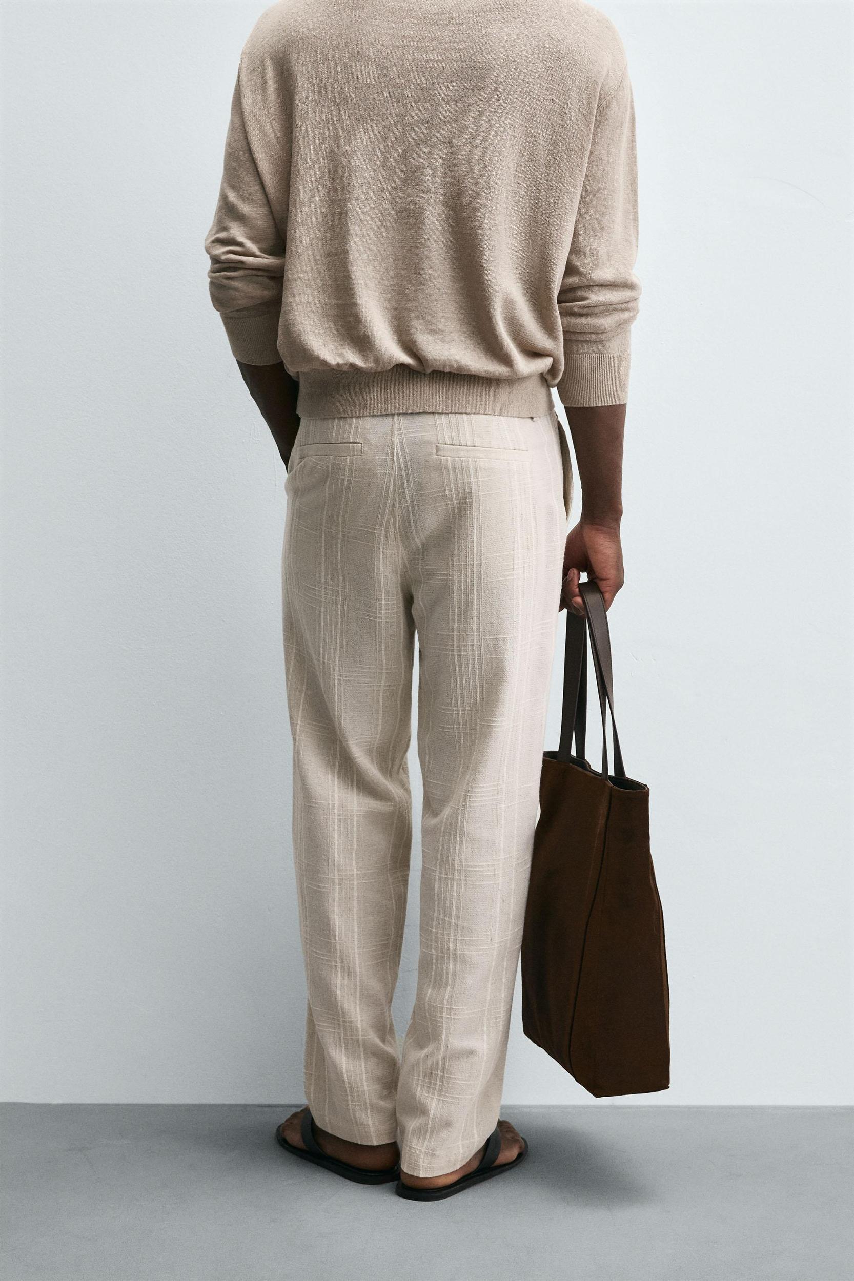 REGULAR FIT STRIPED PANTS Product Image