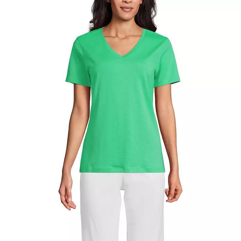 Women's Lands' End Relaxed-Fit Supima Cotton V-Neck Tee, Size: Small, Soft  Blue Product Image