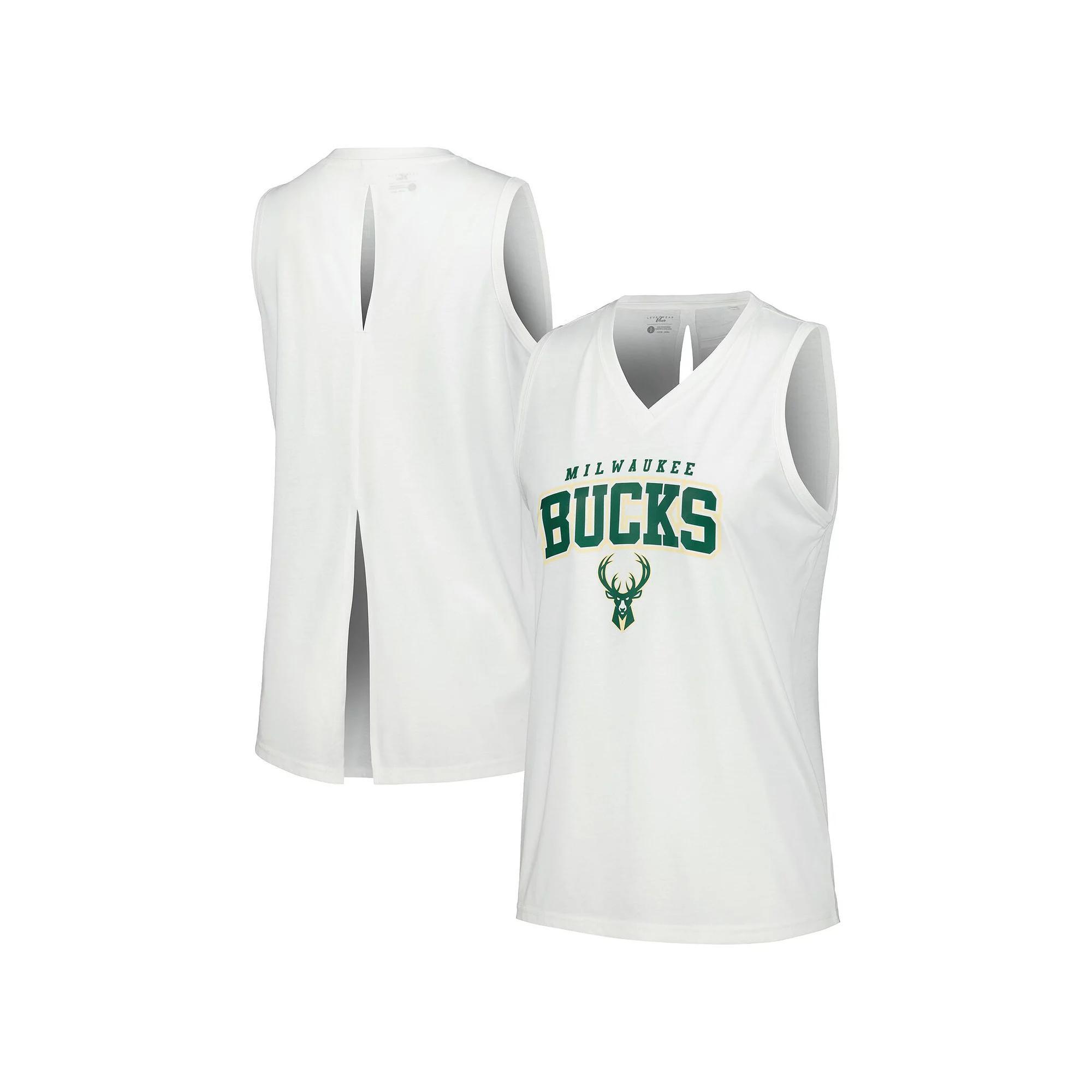 Womens Levelwear Milwaukee Bucks Paisley Peekaboo Tank Top Product Image
