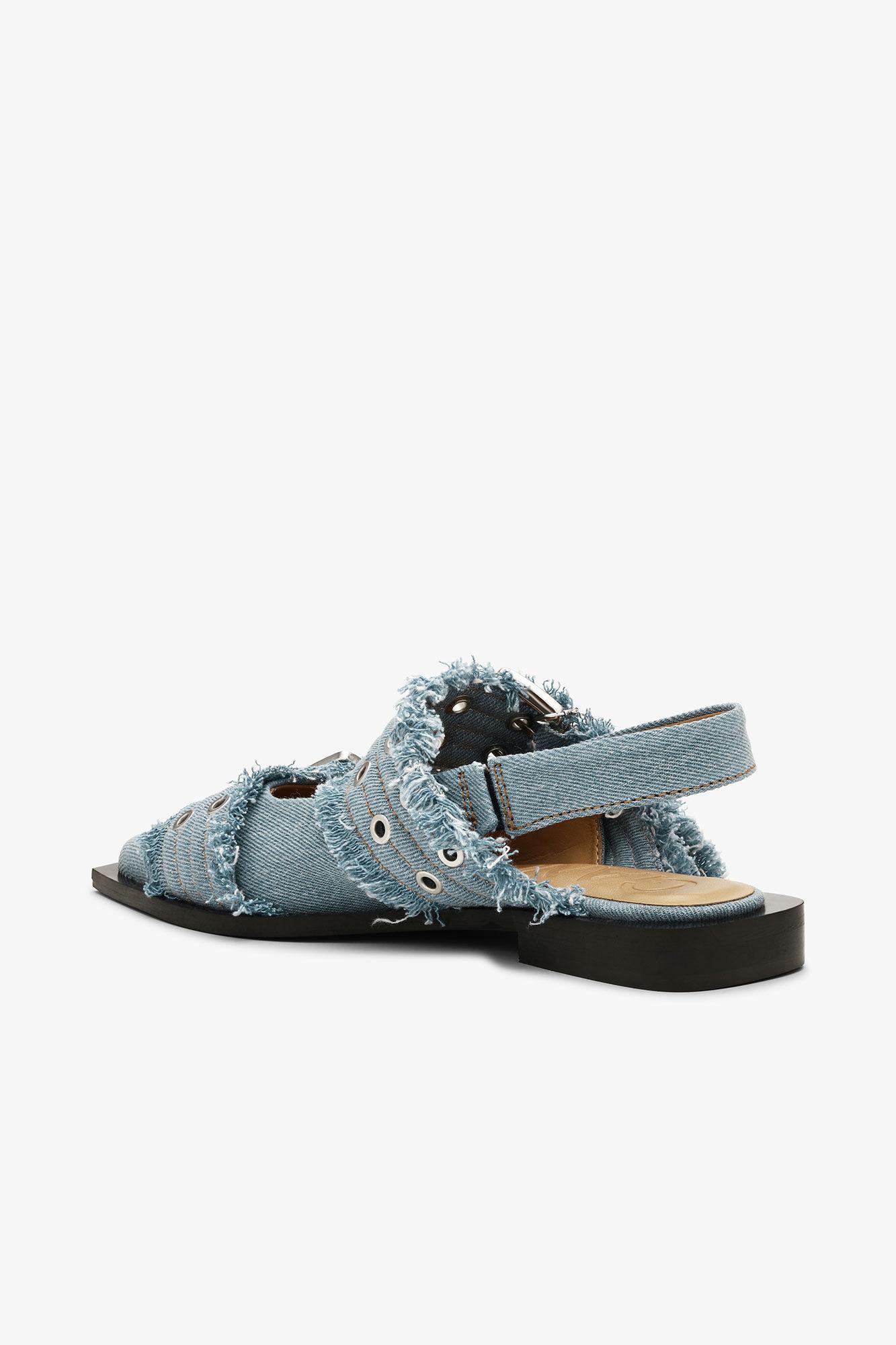 Denim Charms Feminine Buckle Ballerinas Product Image