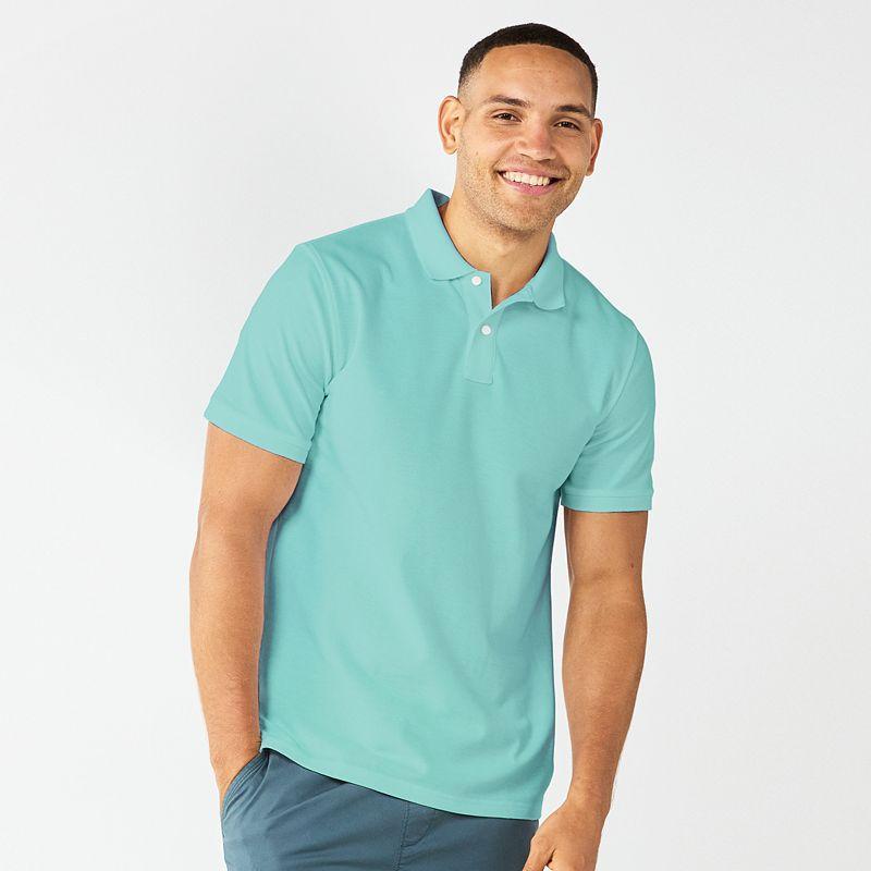 Men's Sonoma Goods For Life® Short Sleeve Pique Polo, Size: XS, Favian Green Product Image