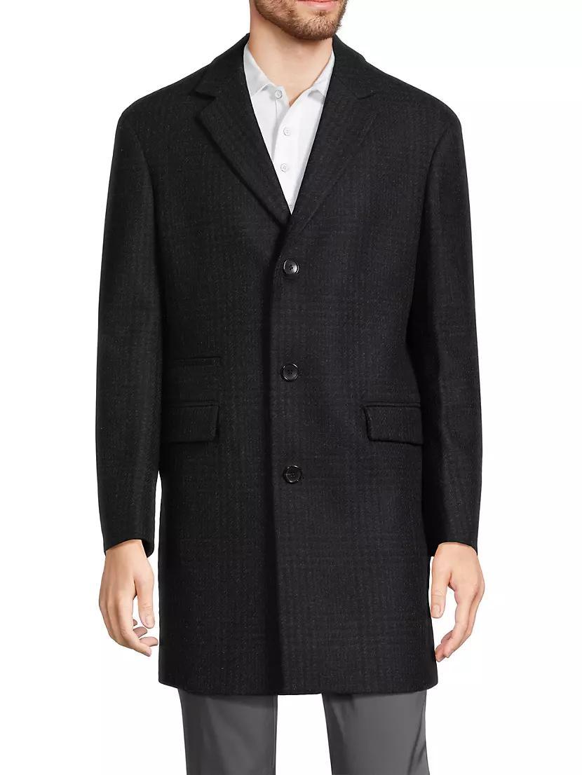 Sherwood Plaid Wool-Blend Coat Product Image