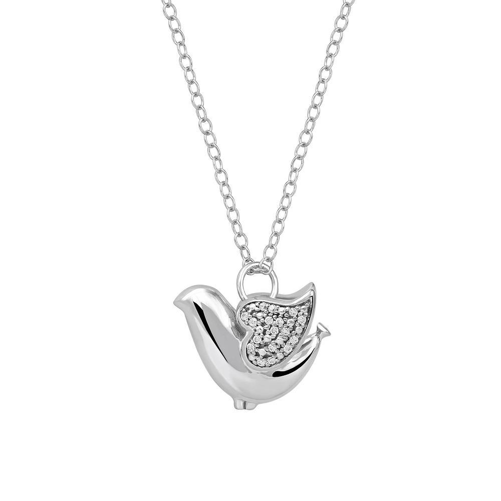 DeCouer Diamond Accent Bird Pendant Necklace, Women's, Size: 18", Silver Tone Product Image