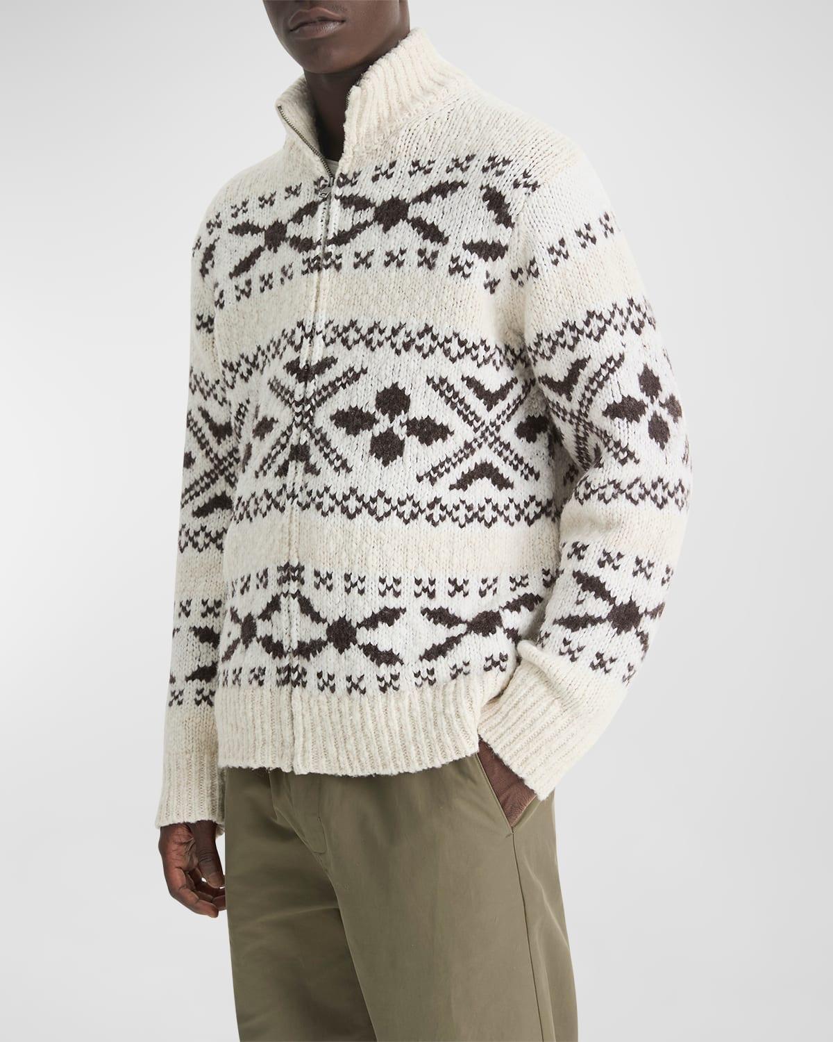 Mens Fair isle-Style Wool-Blend Knit Sweater Product Image