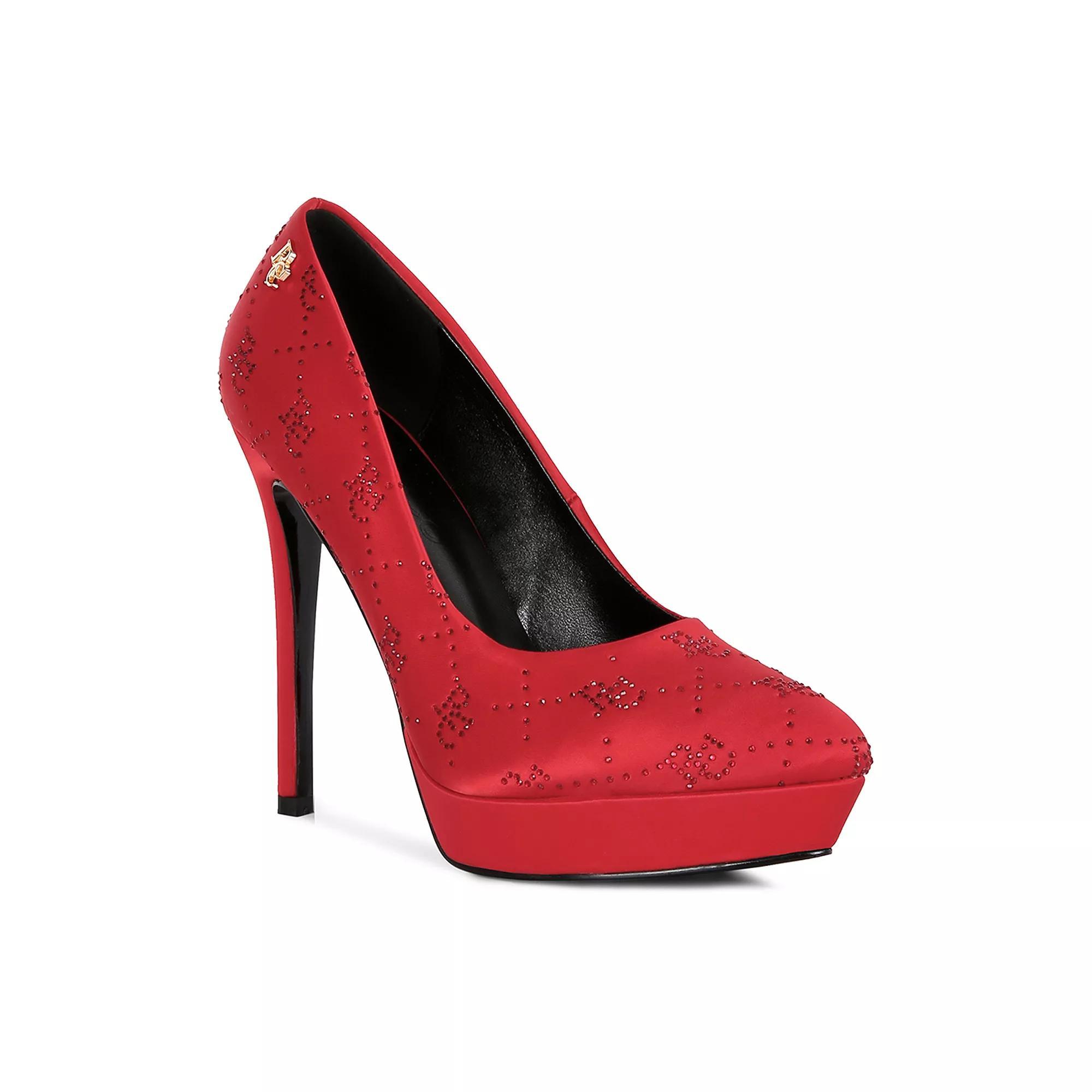 Rag & Co Ballard Women's Satin Stiletto Pumps, Size: 8, Red Product Image