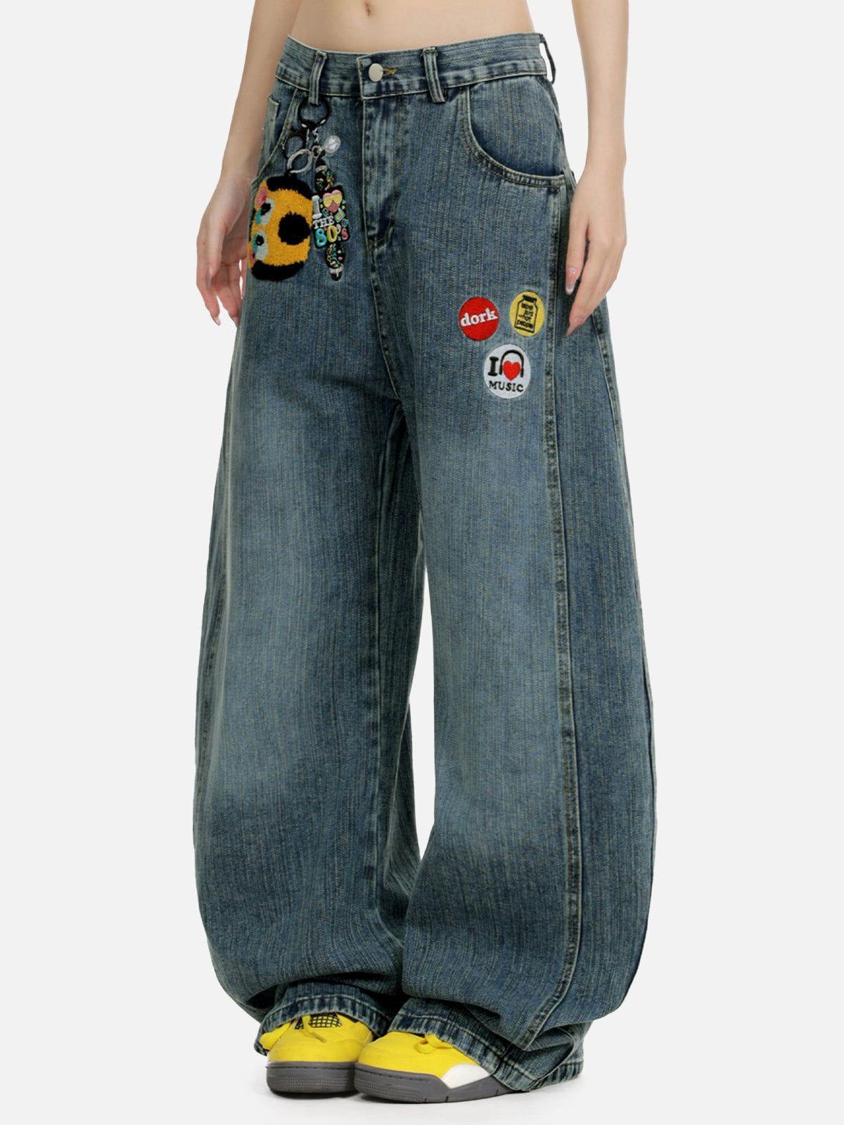 Aelfric Eden Embroidery Baggy Barrel Jeans Product Image