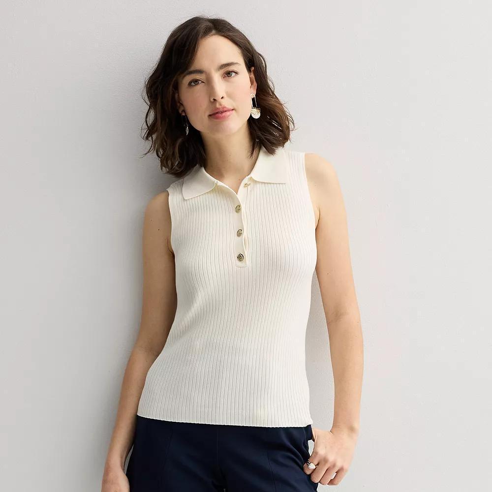 Women's Nine West Johnny Collar Sweater Tank, Size: XS, Heartless Product Image