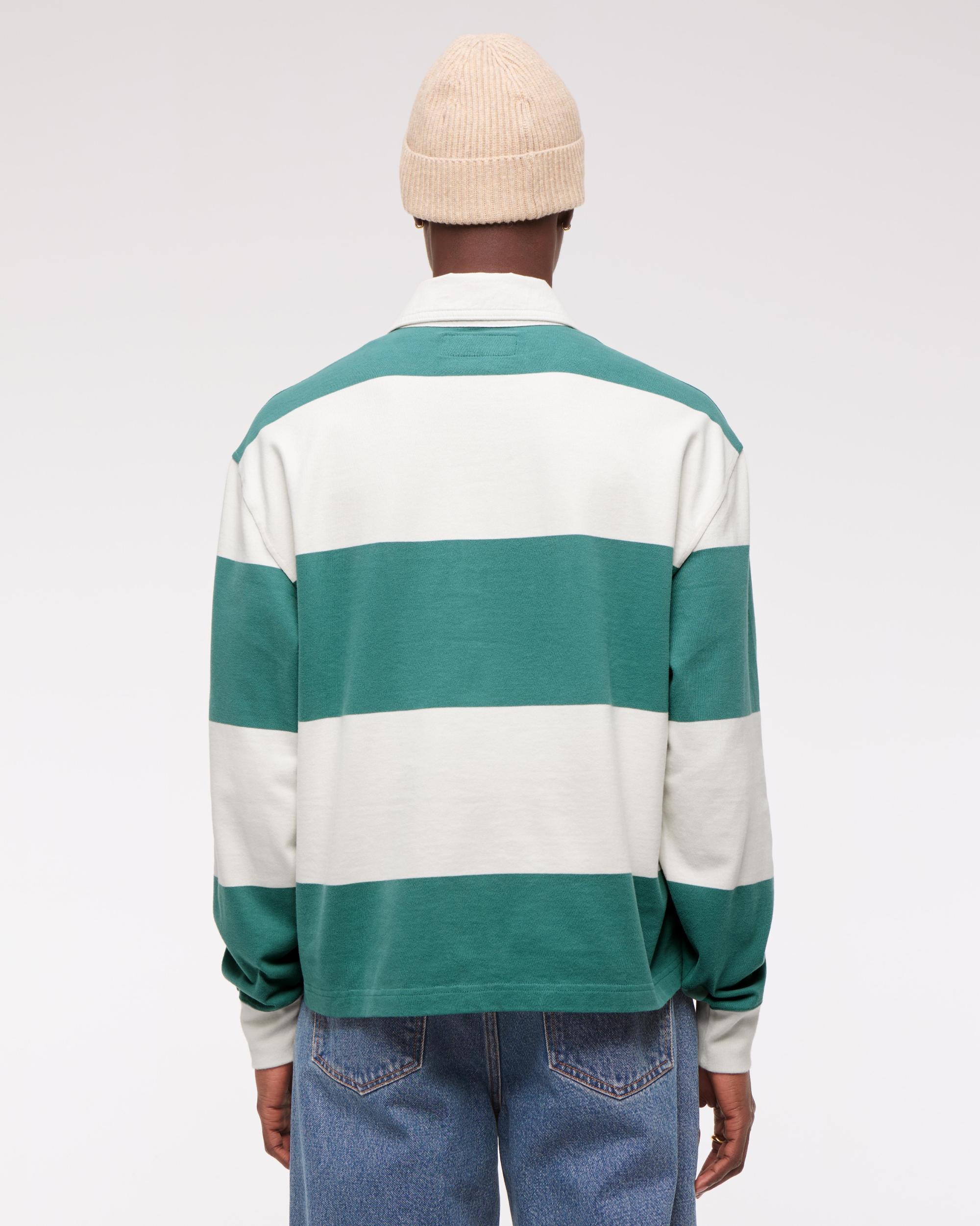 Long-Sleeve Cropped Rugby Polo Product Image
