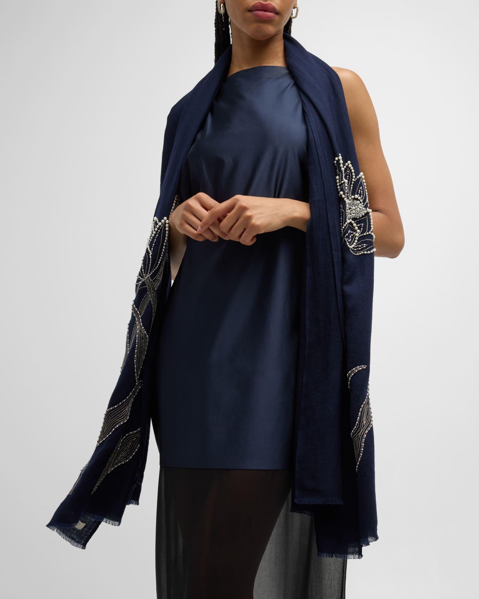 Marina Beaded Merino Wool Scarf  Product Image