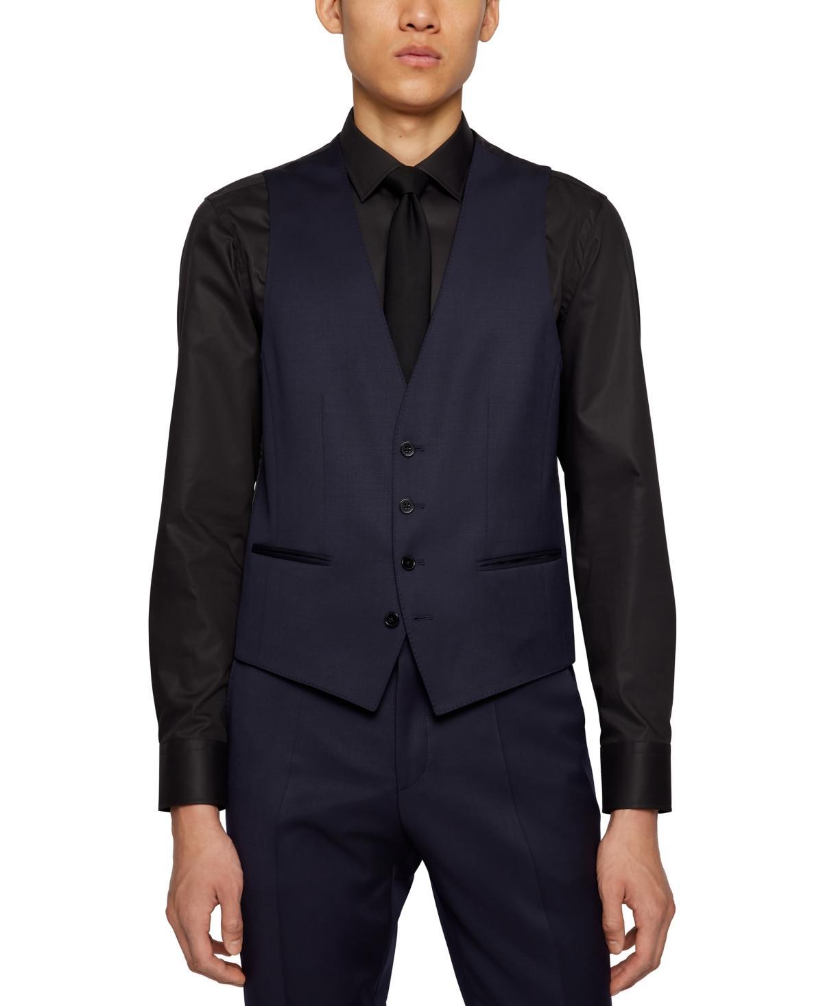 Mens Single Breasted Waistcoat in Virgin-Wool Serge Product Image