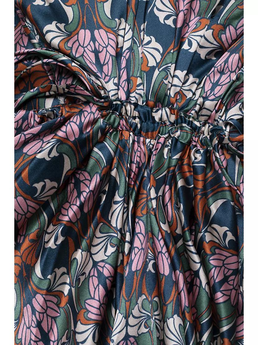 Nina Charmeuse Cut-Out Asymmetrical Dress Product Image