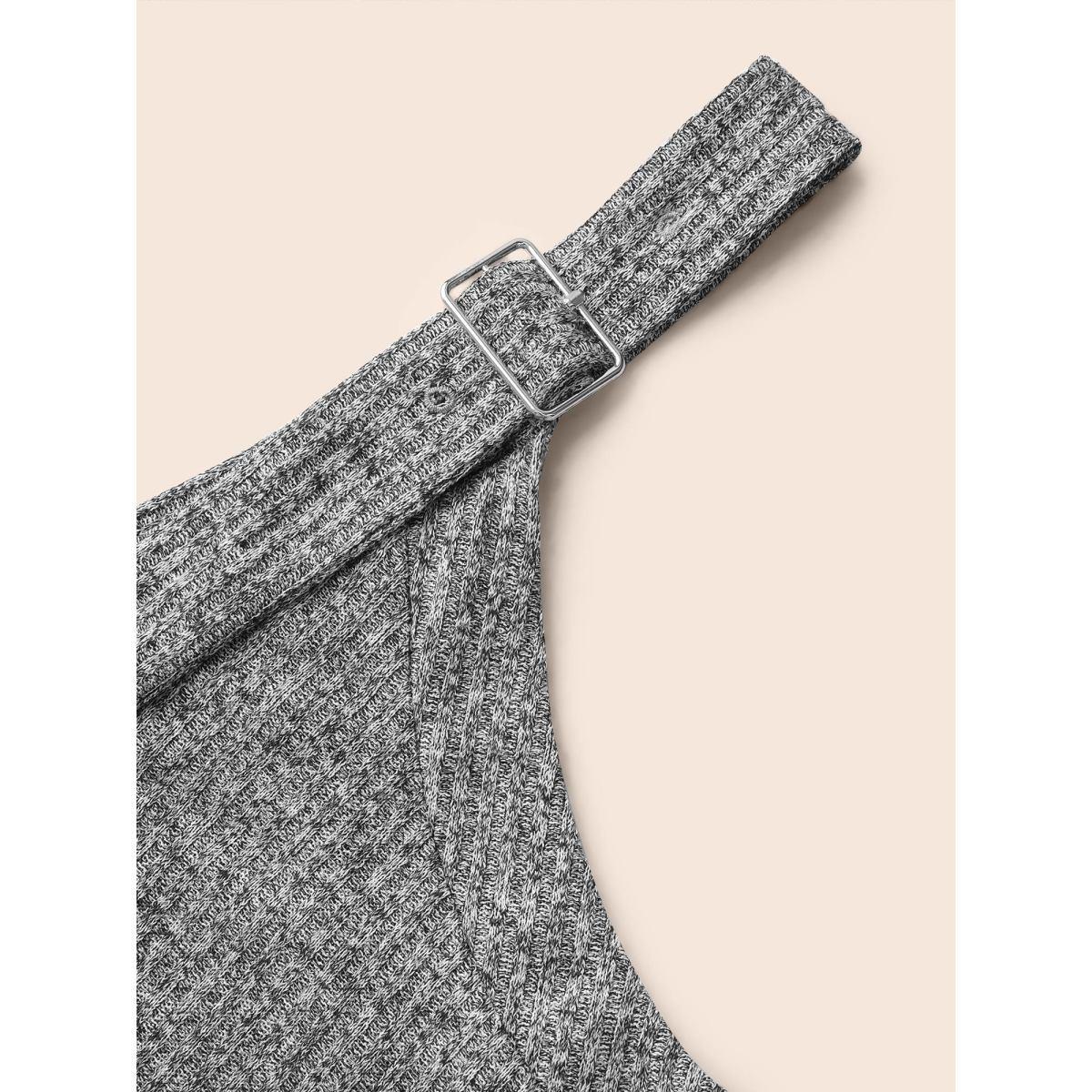 Plus Size Solid Heather Textured Cami Dress Mediumgray Women Casual Texture Non Sleeveless Curvy BloomChic 30/6X Product Image