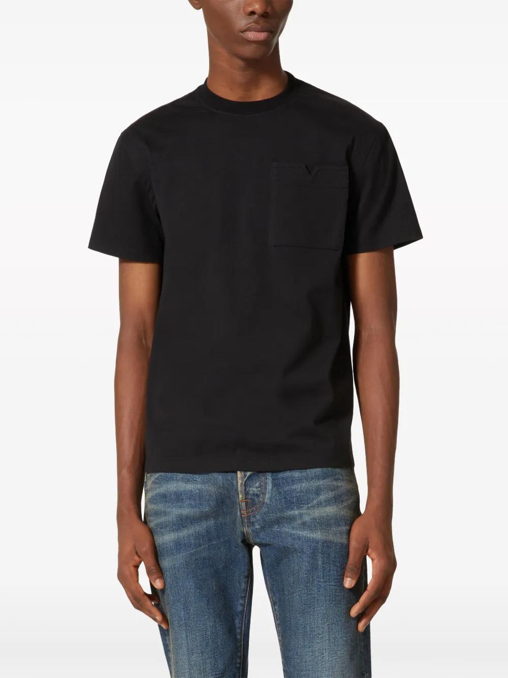 V-detail cotton T-shirt Product Image