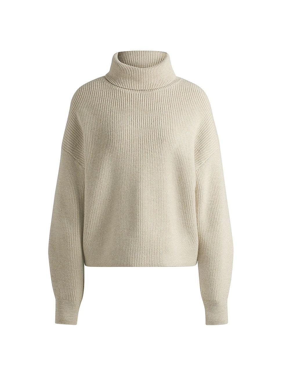 Womens Ribbed Rollneck Sweater in Wool Product Image
