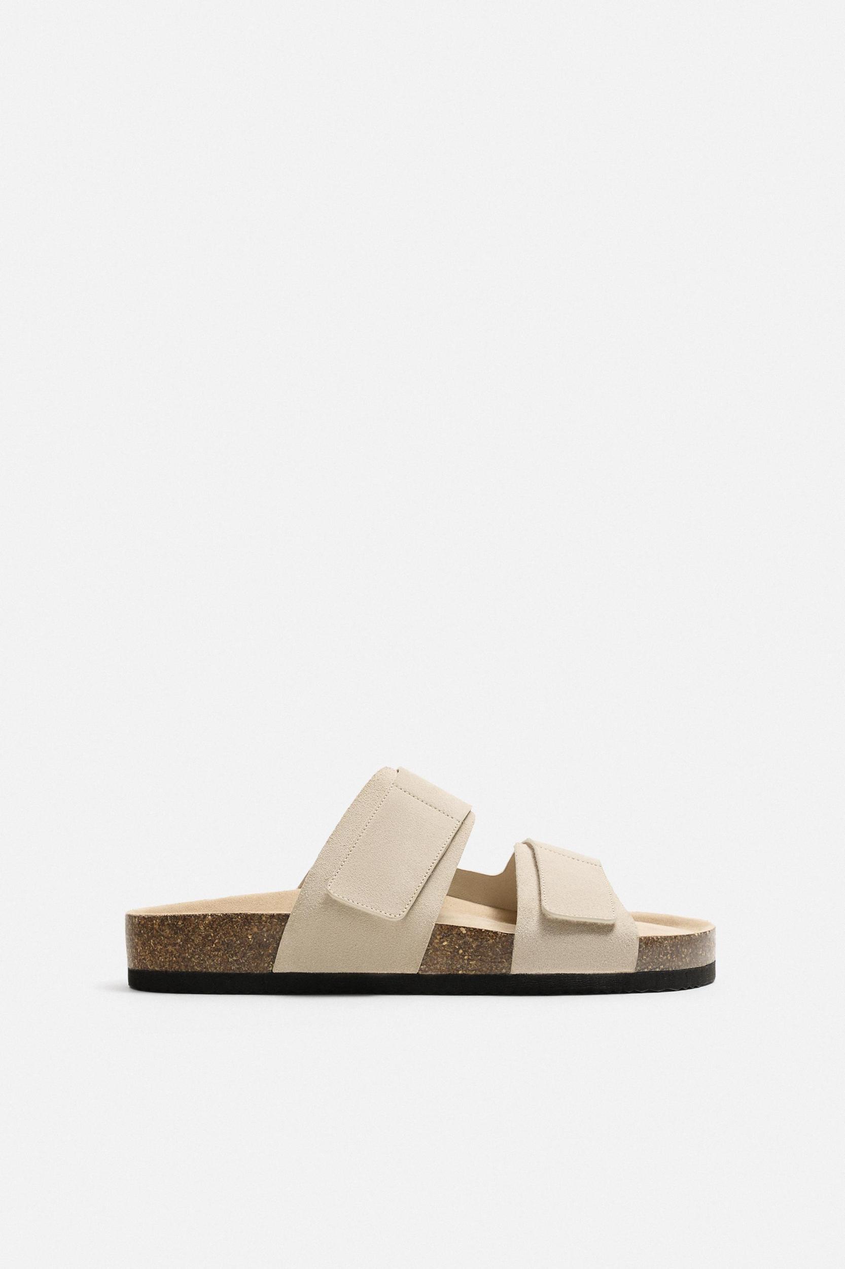 DOUBLE STRAP LEATHER SANDALS Product Image