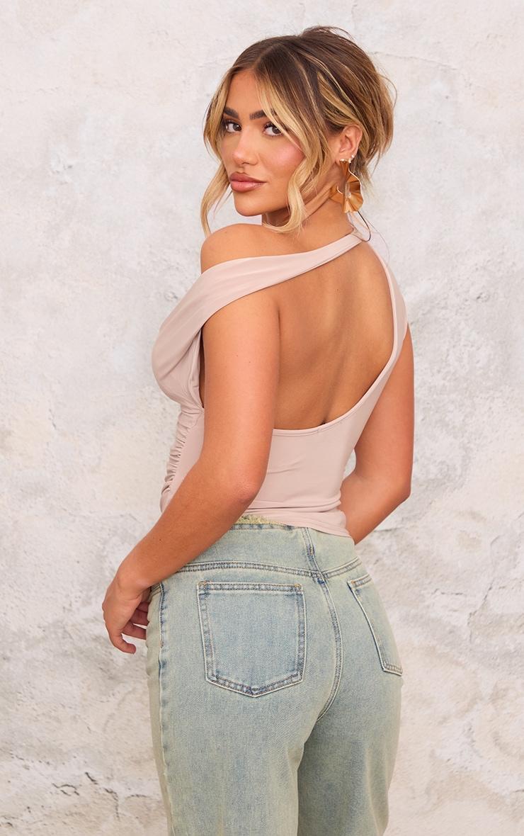 Stone Slinky Backless Asymmetric Long Top Product Image