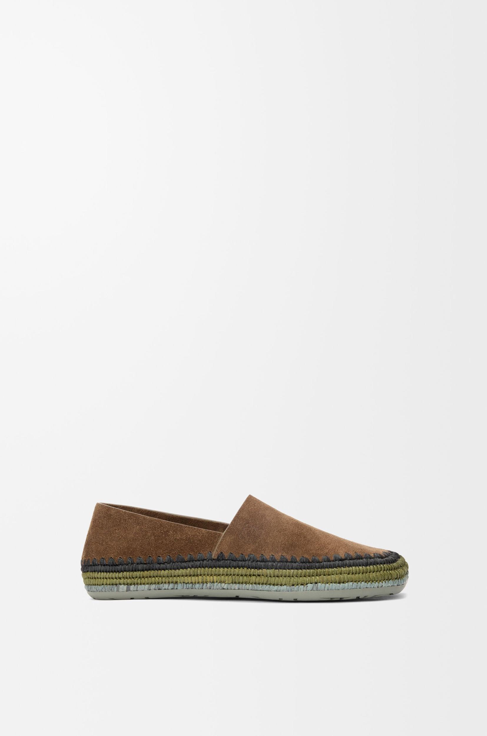 Rio slipper in suede and raffia Product Image