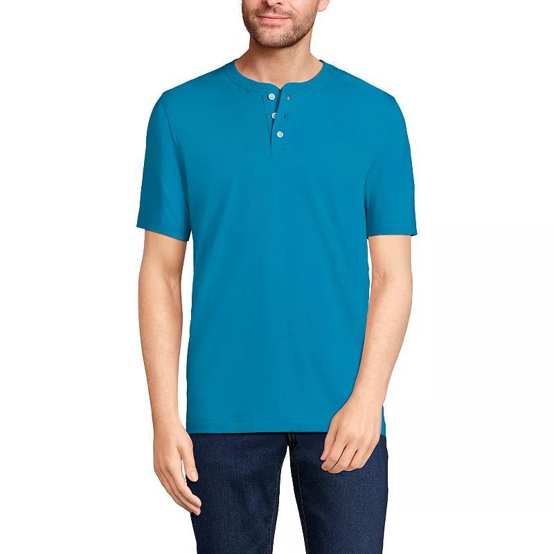Men's Lands' End Classic-Fit Super-T Henley, Size: Large, Antique Alabaster Product Image