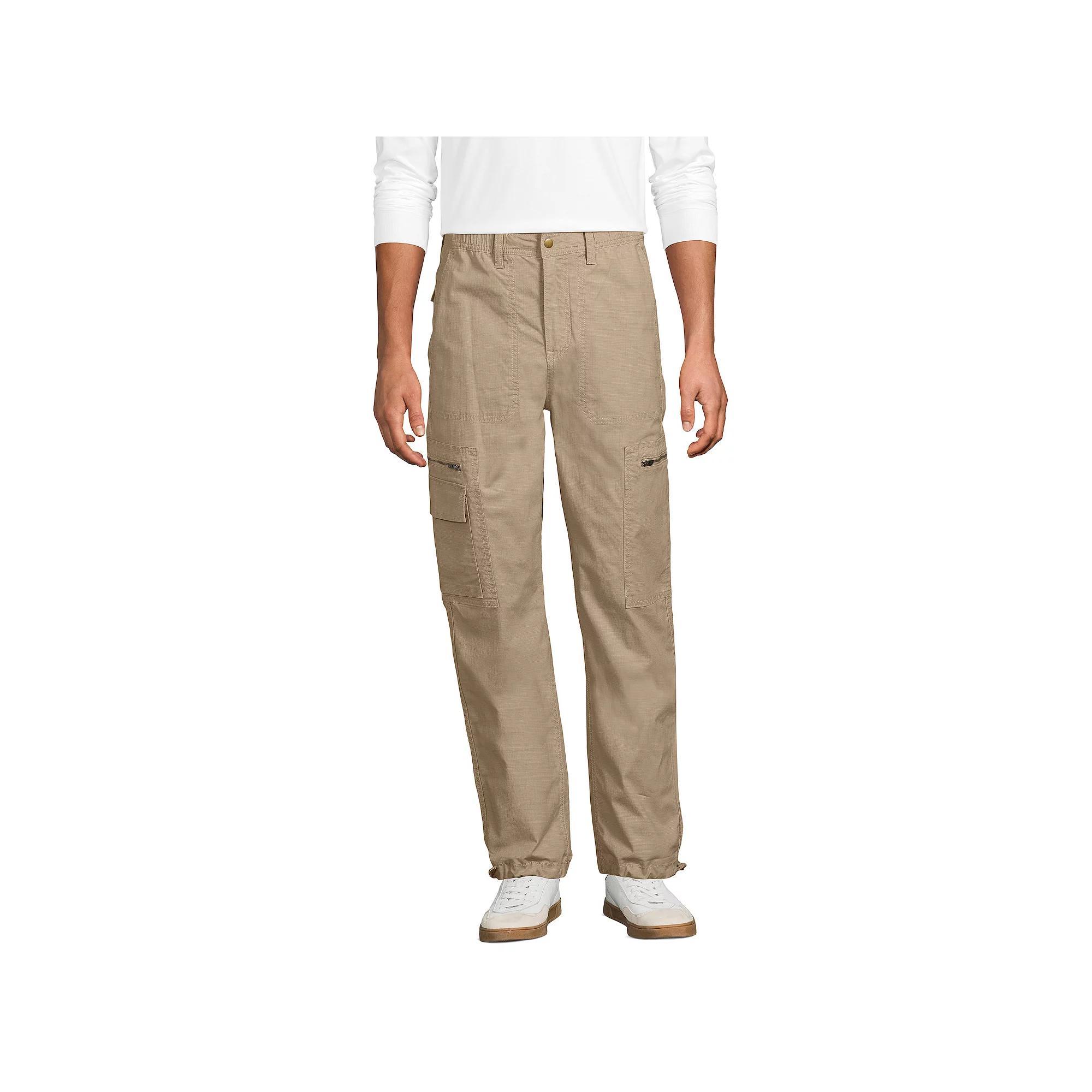 Men's Lands' End Ripstop Parachute Cargo Pants, Size: Large 30, Desert Product Image