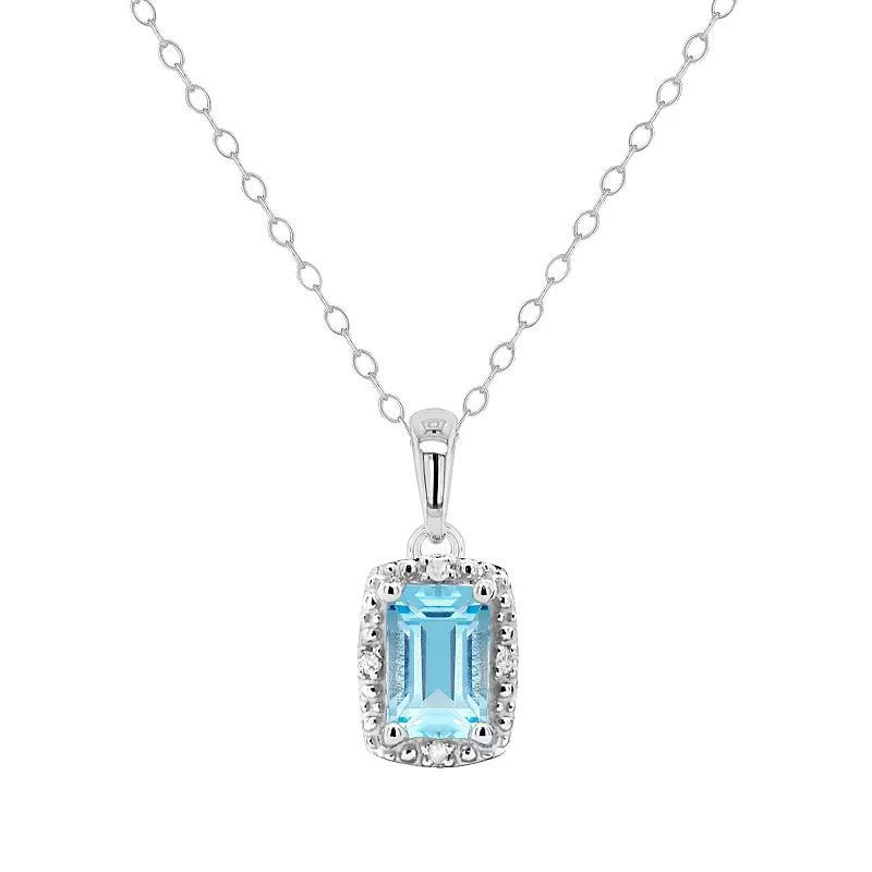Celebration Gems Sterling Silver Gemstone & Diamond Accent Pendant Necklace, Womens Red Product Image