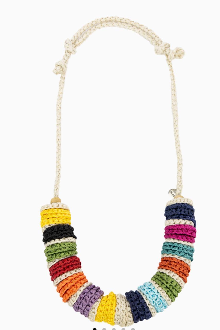 Jasper Disc Necklace - Ecru Multi Product Image