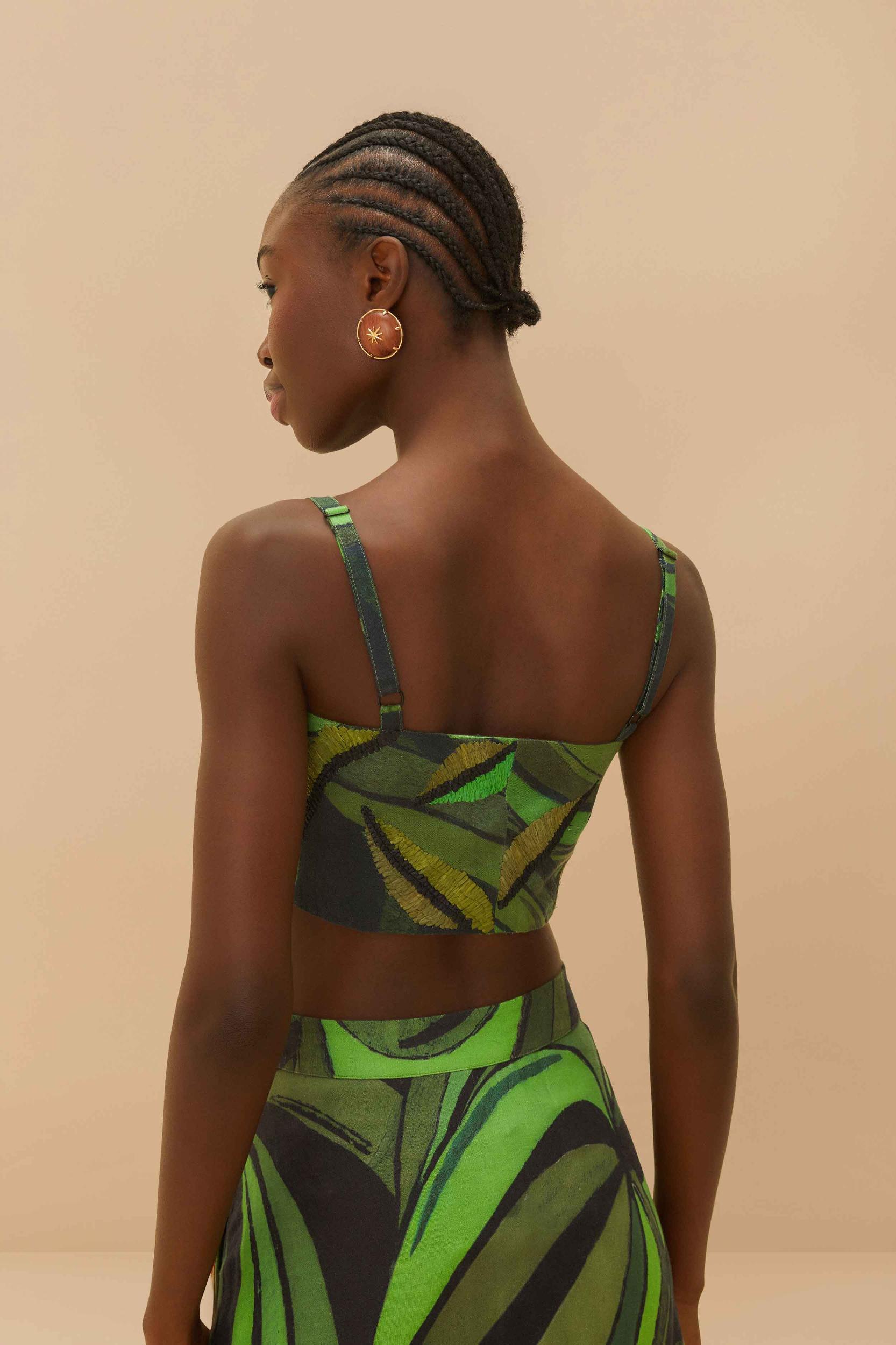 Black Coconut Tree Flow Crop Top Product Image