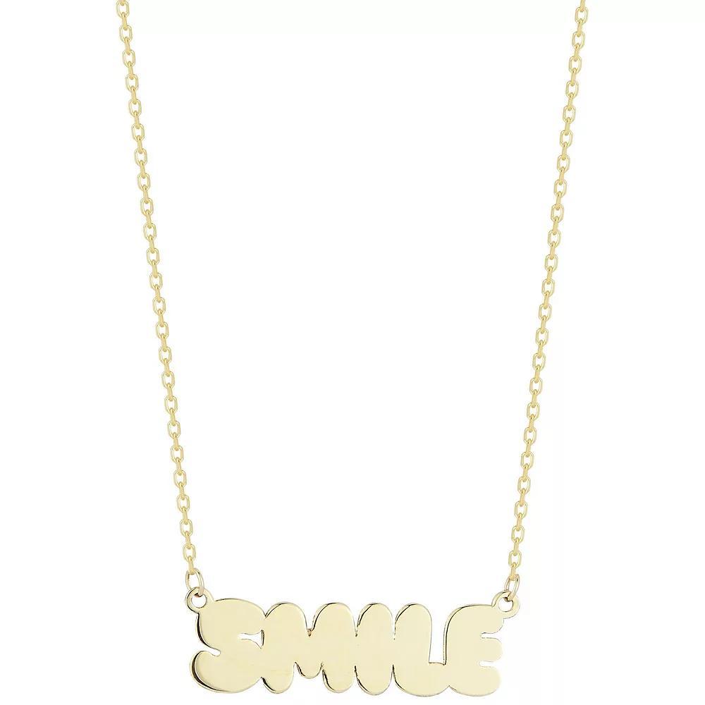 LUMINOR GOLD 14k Gold Bubble Smile Necklace, Women's, Size: 18", Yellow Product Image